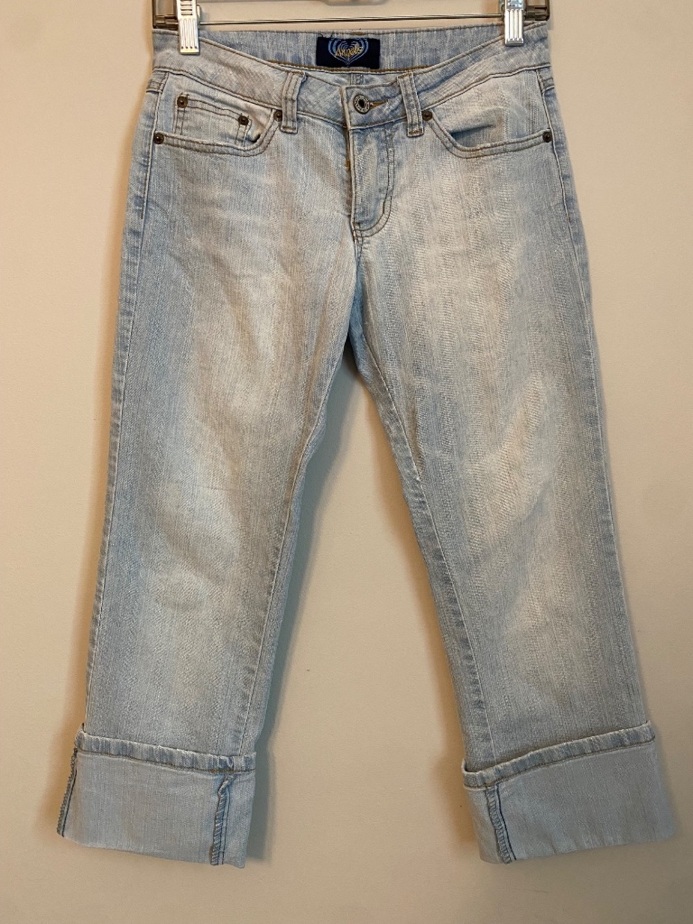 Angels Low Rise Crop Denim Capri